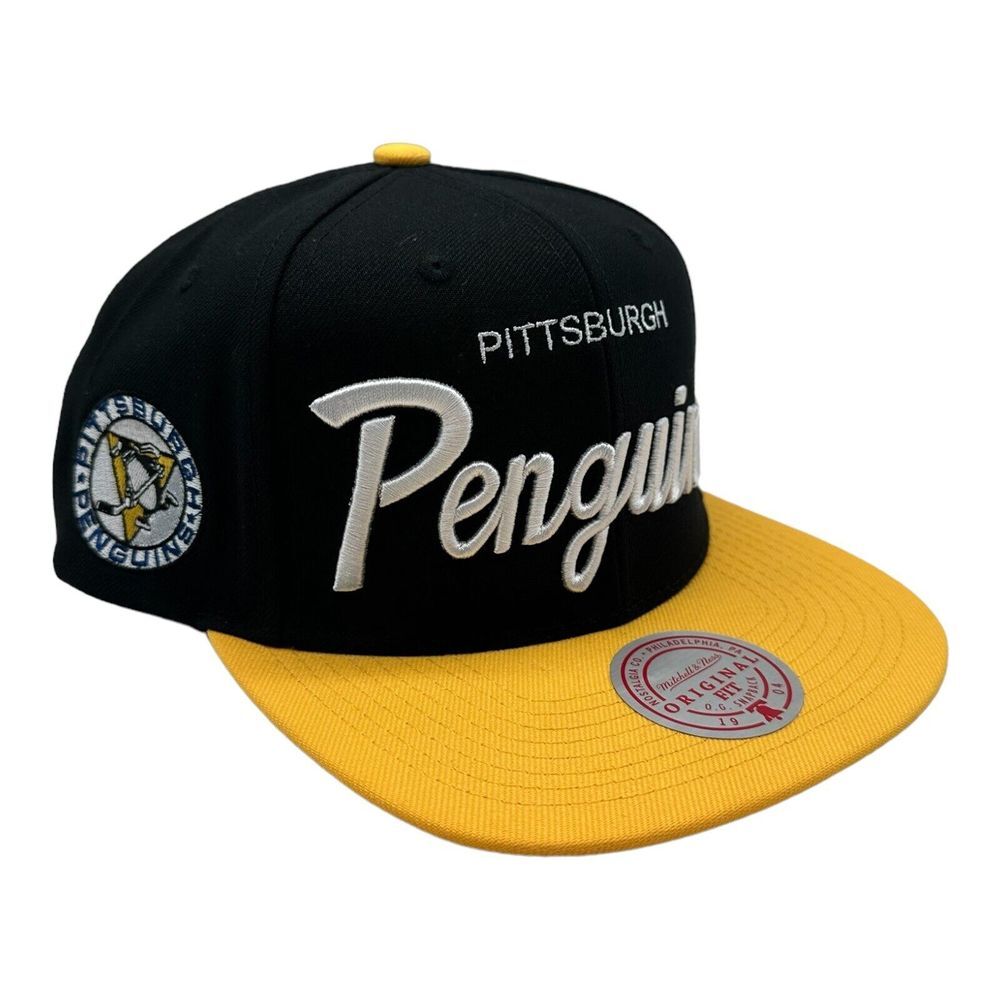 Mitchell &‎ Ness Pittsburgh Penguins Snapback Hat Cap NHL Hockey Vintage Script